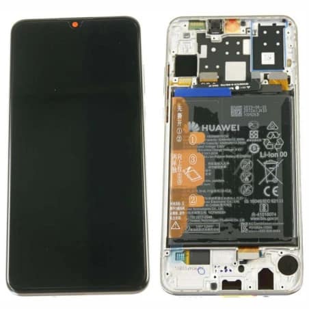Ecran Huawei P30 Lite Blanc OFFICIEL avec chassis