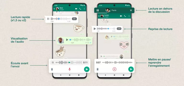 WhatsApp pourra transcrire les messages vocaux en texte sur Android