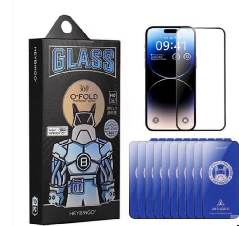 Verre Trempé Intégral iPhone 17 Pro Max 9H Antistatique O-Fold (Lot x10) Heybingo