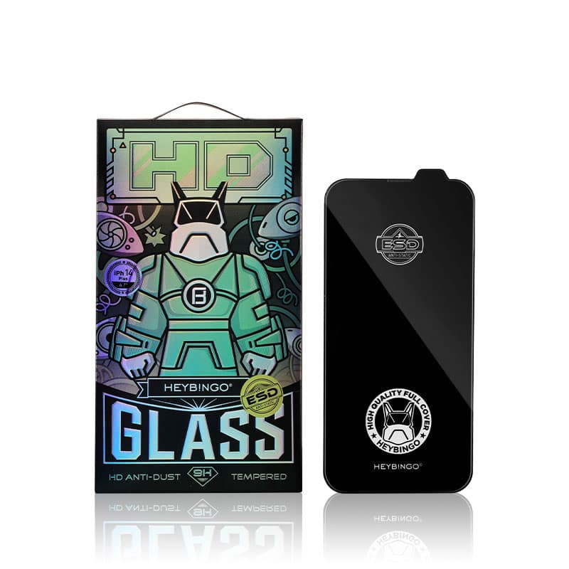 Verre trempé intégral iPhone 15 Plus / 16 Plus 6.7" Heybingo Antistatique Universe HD Pro