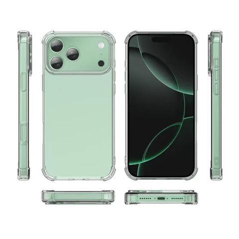 Coque Silicone Transparente iPhone 17 Pro Max Antichoc Angles Renforcés + Protection Caméra